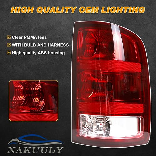 Tail Light Compatible With 2007-2014 GMC Sierra 1500 2500 3500 HD Taillight