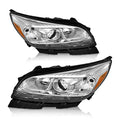 AXLAHA Headlights Assembly for 2013 2014 2015 Chevy Malibu 4-Door LT/LTZ fit 2016 Chevy Malibu Limited Headlamp with Factory Halogen 4 Door Sedan Chrome Housing Driver & Passenger Side(No Bulb)