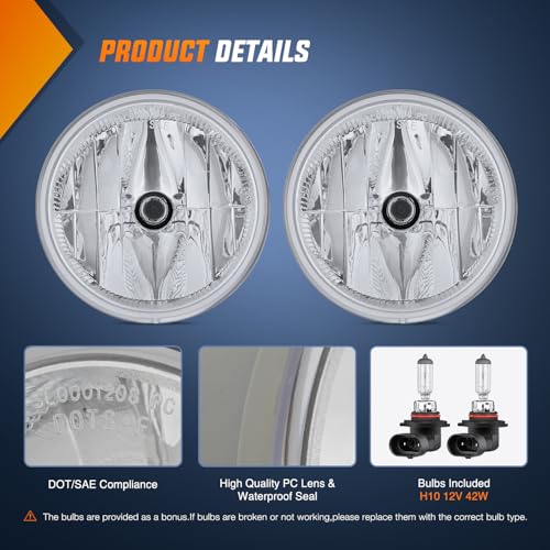 Nilight Fog Lights Assembly Compatible with 2007 2008 2009 2010 2011 2012 2013 2014 Ford Expedition 2008-2011 Ranger(Not Fit STX Package) w/H10 12V 42W Bulbs Clear Lens