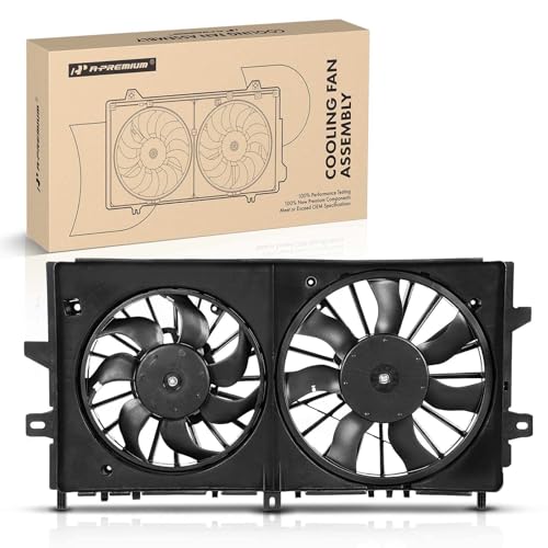A-Premium Engine Radiator Cooling Fan Assembly Compatible with Select Chevrolet & Buick Models - Impala 2006-2011, Monte Carlo 2006-2007, Lacrosse 2008 - Replace# 89018690, 89018691