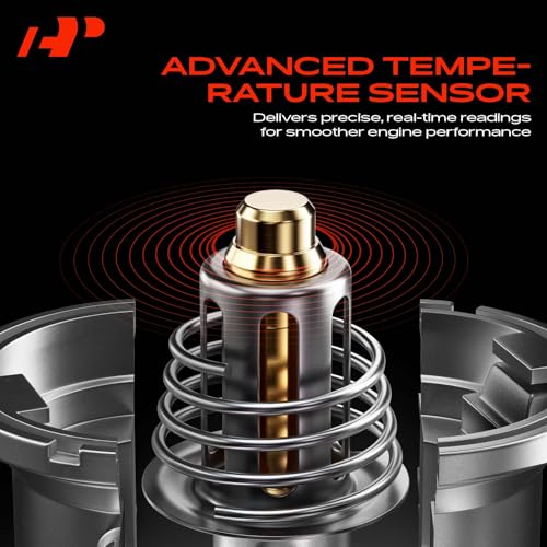 A-Premium Upgraded Aluminum Coolant Thermostat and Housing Assembly with Sensor & O-Ring Compatible with Chevy Cruze 2011-2016 1.8L, Sonic 2012-2017 1.6L, Sonic 2012-2018 1.8L, Trax 2013-2020 1.8L