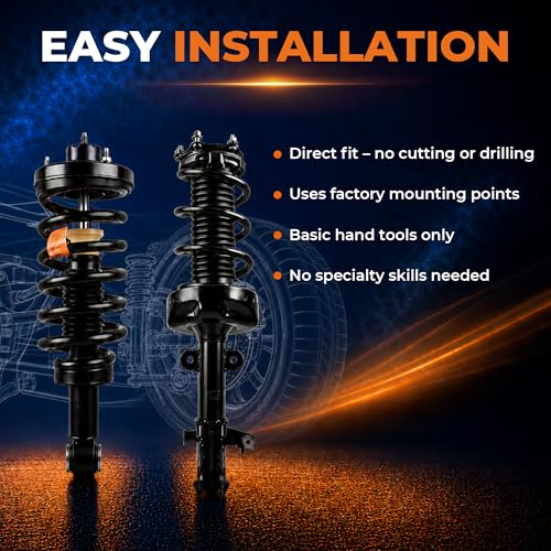 KUIPERAUTO Front Struts shocks Assembly w/Coil Spring 171685 1332343 Compatible for 2000-2005 Buick Lesabre/Pontiac Bonneville/Cadillac Deville Compatible for 2001-2003 Aurora shocks Absorbers 2PCS