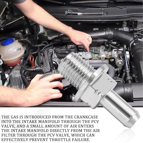 MLAHUIER PCV Valve with Gasket, PCV Valve Kit Replacement OEM#17130-PND-A01 17130-RBB-A01, Crankcase Ventilation Valve Compatible with Honda CRV Accord Element Civic Acura ILX RSX NSX(Silver)