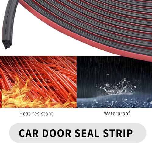16.4Ft Automotive Weather Stripping,Upgrade Soundproofing Car Door Seal Strip with 3 Layer Structure,Universal Car Accessories Rubber Driver Door Seal for Car Door/Hood (16.4Ft)