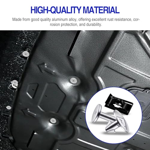 14PCS Engine Splash Shield Hardware Kit – Under Engine Cover Bolts & Clips for Skid Plate & Oil Pan Protection – Replaces 90105-TBA-A00, 90674-TY2-A01