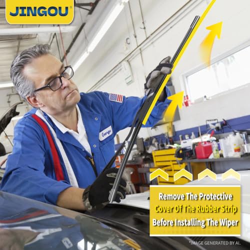 JINGOU 26''+19'' Front Windshield Wiper Blades Compatible with 2008-2017 Honda Accord/2010-2015 Toyota Prius OEM QUALITY Premium All-Season Automotive Replacement Wipers (Pack of 2)