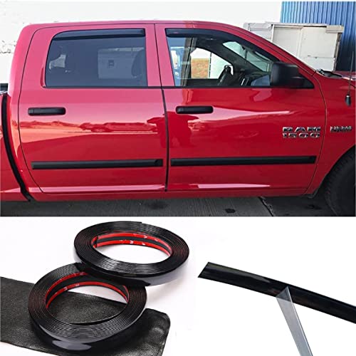 NANSH 16Ft Glossy Black Extra Thick Auto Molding Trim Universal Bumper Window Door Body Side Decorative Strip Scratch-Proof (Width: 3/4inch [20mm])