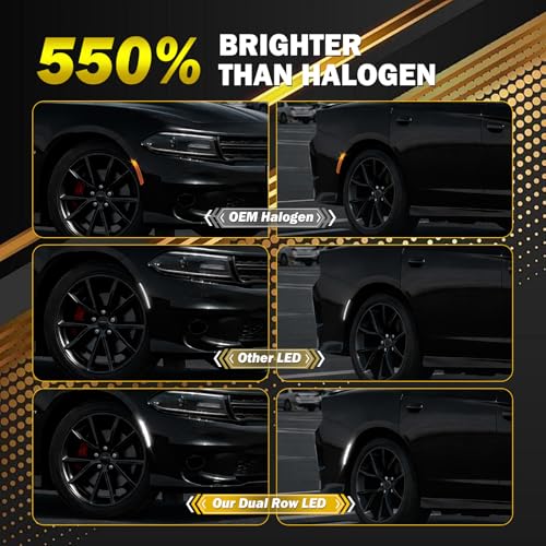 Smoked Lens LED Side Marker Lights Compatible with Dodge Charger 2015–2024
