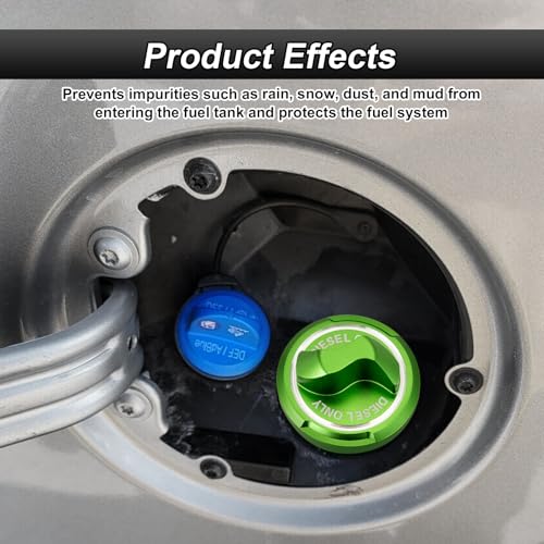 ROMELACK Magnetic Billet Aluminum Diesel Fuel Cap & DEF Caps Compatible with Dodge Ram 1500 2500 3500 2019-2023