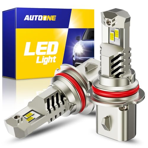 AUTOONE 9007/HB5 LED Light Bulbs 900% Brightness, 6000K Pure White Fog Light, 1:1 Halogen Size Wireless, Easy Installation, IP68, Pack of 2