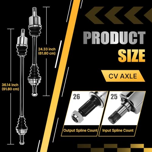 Koxot 2PCS Front CV Axle Shaft Assembly Compatible with Honda Civic 1.8L L4 2006 2007 2008 2009 2010 2011, Driver and Passenger Side, ‎NCV36568, NCV36569