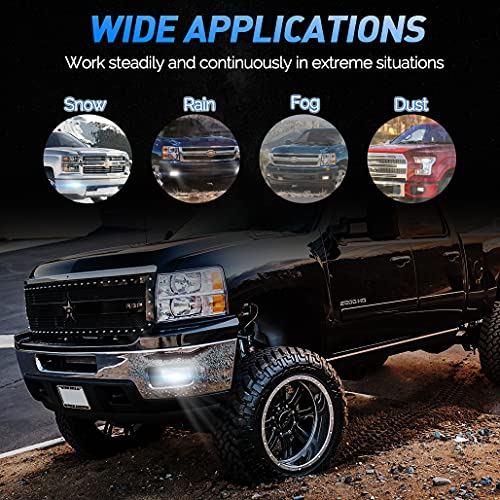 Z-OFFROAD Upgrade LED Fog Lights Bumper Driving Lamps for 2007-2014 Silverado 2007-2015 Suburban Tahoe 2007-2013 Avalanche Pick Up Truck - Black