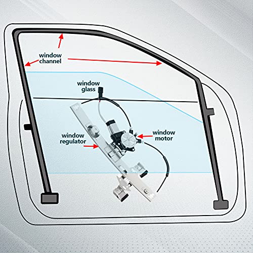 FINDAUTO Power Window Regulator Rear Right Passenger Side with Motor fits for Pontiac Grand Prix for 2004-2008, 15869654, 748-267