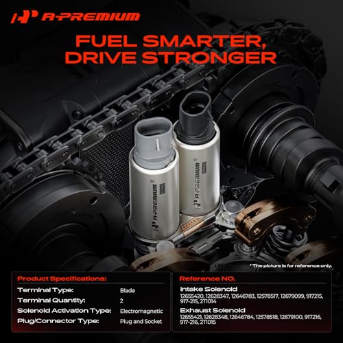 A-Premium VVT Intake & Exhaust Camshaft Position Actuator Solenoid Valve Kit Compatible with Chevy GMC Equinox Malibu Cobalt HHR Terrain Buick Pontiac Saturn 2.0L 2.2L 2.4L Replaces# 12655421 12655420