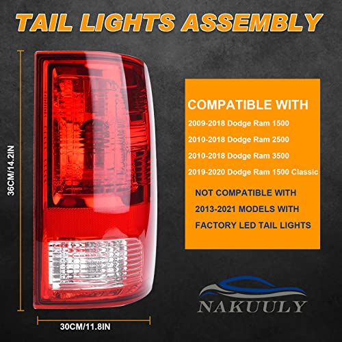 Tail Light Halogen Type Compatible With 2009-2018 Dodge Ram 1500 2500 3500