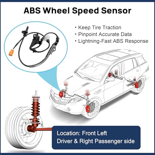 ABS Wheel Speed Sensor Front Left Right Fits for Honda Accord 2.4L 3.0L 2003 2004 2005 2006 2007, Acura TSX 2004-2008, Driver Passenger Side ABS Sensors, 2pcs, 57450-SDC-013 57455-SDC-013