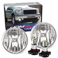 iJDMTOY OEM-Spec Clear Lens Fog Light Assemblies with Xenon White LED Bulbs Upgrade Compatible With GMC 2007-2013 Sierra 1500 2500 3500