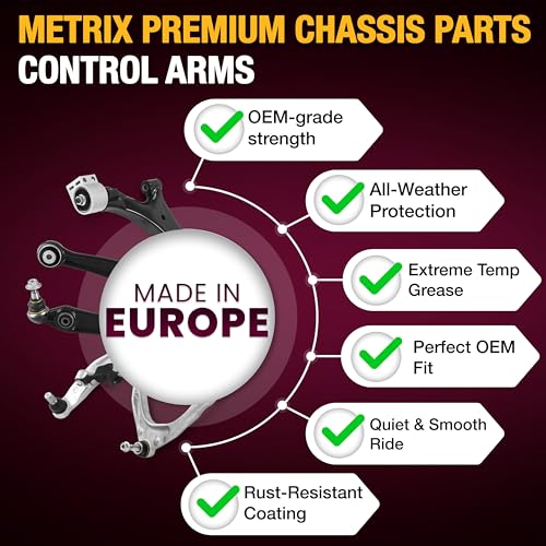 Metrix Premium Chassis Parts - Front Left & Right Lower Control Arm w Ball Joint & Bushing Assembly Kit Fits 08-09 Ford Taurus X, 09 Flex, 08-09 Taurus, Mercury Sable RK620215 RK620214 Made in Europe