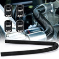 Hypertune Universal 48" Stainless Steel Radiator Flexible Coolant Water Hose Kit With 4pcs Clamp Black