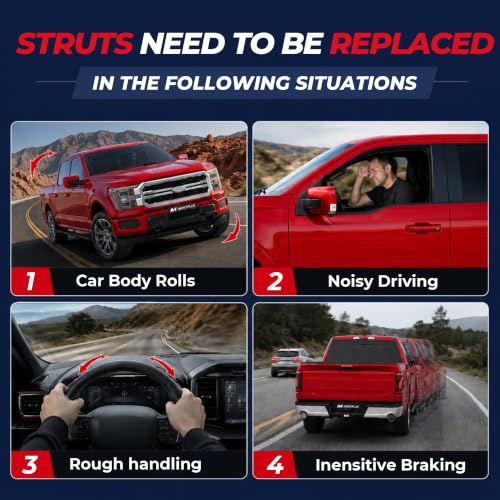 MOSTPLUS Front+Rear Complete Struts Shocks Assembly Compatible for 2004 2005 2006 Toyota Camry Solara Lexus ES330 172205 172206 172208 172207 Coil Spring