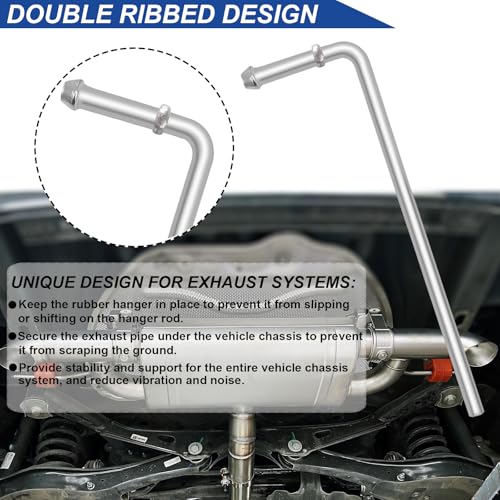 CAROTUPY Universal Exhaust Hanger Rod, 4Pcs 10" Long 304 Stainless Steel Exhaust Hanger Muffler Hanger