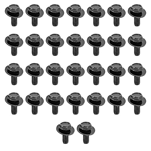 71315-122382A 30x M6 Bolts, 1.0 x 17mm Loose Washer Hex Head SEMS Body Bolts, Transmission Pan Bolts, Oil Pan Bolts with 18mm Washer, Replaces OEM 11508930, M6 Screws for Toyota, Subaru, Dodge & More
