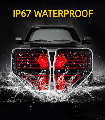 OKLPF Rear Brake Tail Light Compatible With 2009 2010 2011 2012 2013 2014 Ford F150 F-150,Replace Red Taillight Assembly Red Smoked Tail light,Included A Luxurious Box,Driver and Passenger Side