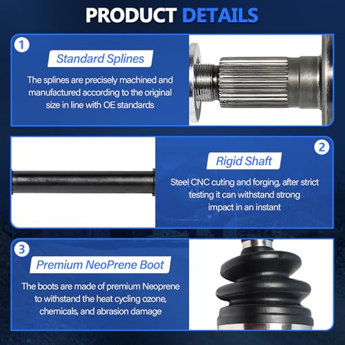 Maxfavor Front CV Axle Shaft Assembly fit for Honda Civic 2016 2017 2018 2019 2020 2021, FWD L4 2.0L, EX LX LX-P Models, Only fit Front-Wheel Trans Automatic Trans CV Joint Axle Front Passenger Driver