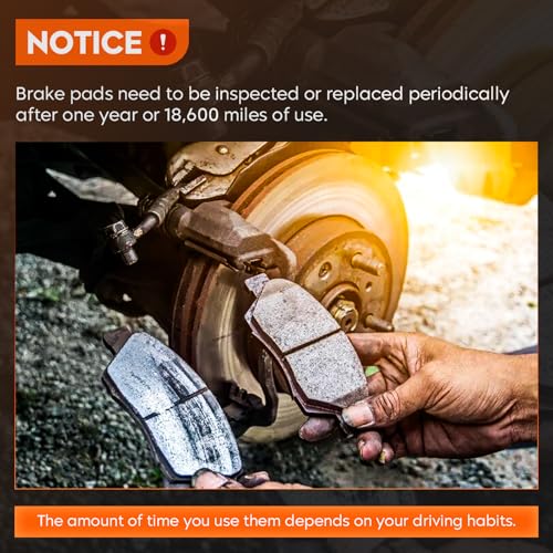 Front Ceramic & Rear Semi-Metallic Brake Pads Set for Nissan Altima 2013-2019 Only 4-Door Models 8PCS