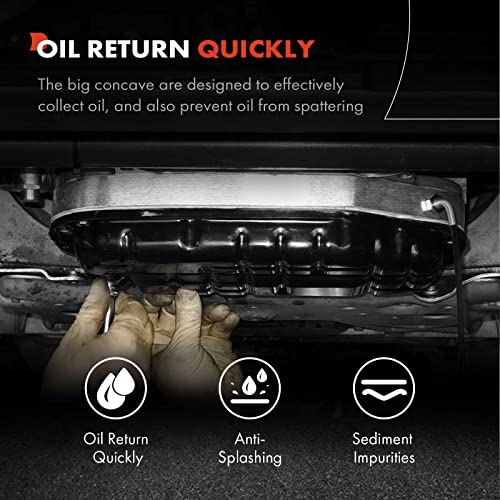 A-Premium Transmission Oil Pan with Drain Plug Compatible with Chevrolet Silverado Express Suburban GMC Sierra Savana Yukon Workhorse Isuzu Cadillac