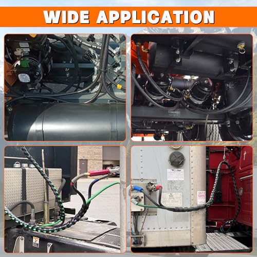 50FT 3/8"ID - 3/4” OD Air Brake Rubber Hose, Dazakoot S.A.E. J1402 and D.O.T.F.M.V.S.S. 106 Approved Replacement Hose for Semi Truck Trailer Tractor