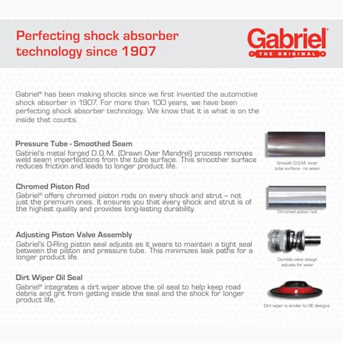 Gabriel 14004 Front Steering Dampers Reduce Vibration & Improves Handling for 59-77 Volkswagen Beetle; 73-74 Volkswagen Thing OEM# 22003, 14004 (1 Pack)