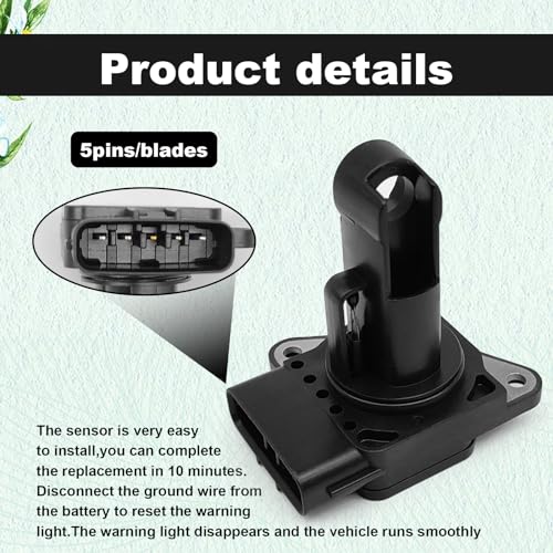 22204-21010 Mass Air Flow Sensor Compatible with Toyota 02-06 Camry 03-08 Corolla 01-10 Highlander 00-07 4Runner 99-10 Tacoma 3.4L 4.0L 01-05 RAV4 Lexus ES300/RX300 3.0L