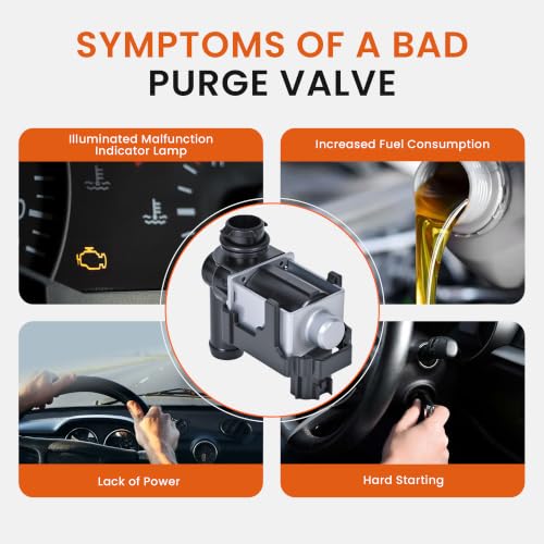 Vapor Canister Purge Valve Solenoid EVAP Compatible with Infiniti EX35 FX35 FX45 G25 G37 QX56 Nissan 350Z 370Z Altima Armada Frontier Maxima Pathfinder Quest Titan Replacement for 14935-JF00A