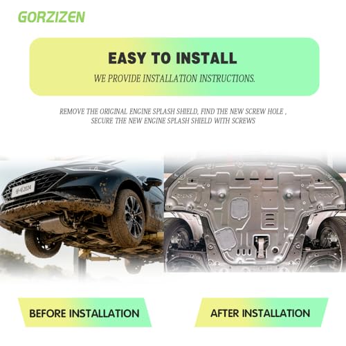 Front Skid Plate for Hyundai Sonata 2020 2021 2022 2023 Engine Splash Shield Heavy Duty, Impact Resistant Engine Guard Cover for Sonata Underbody Guard Plate w/Screw Hardware
