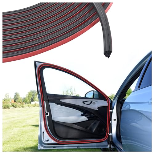16.4Ft Automotive Weather Stripping,Upgrade Soundproofing Car Door Seal Strip with 3 Layer Structure,Universal Car Accessories Rubber Driver Door Seal for Car Door/Hood (16.4Ft)