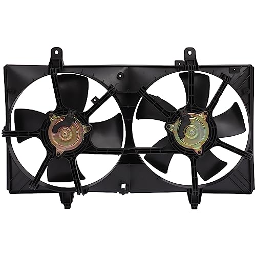 SCITOO 620-419 Dual Radiator Condenser Fan Compatible for 2002-2006 for Nissan for Altima 2.5L 2002-2006 for Nissan for Altima 3.5L 2004-2008 for Nissan for Maxima 3.5L