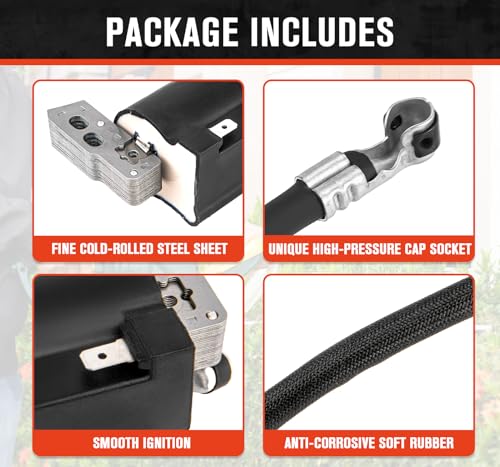 590454 Ignition Coil Compatible with Briggs & Stratton799381 790817 692605 802574 Magneto Armature, Compatible with Briggs & Stratton Engine Models:129H00 Series(0005-0185) Engine,590454 Coil+L7T Plug
