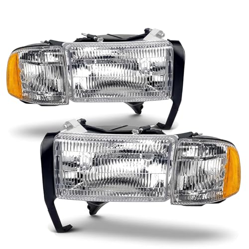 APSVE Headlights Assembly w/Corner Lamps for 1994-2001 Dodge Ram 1500