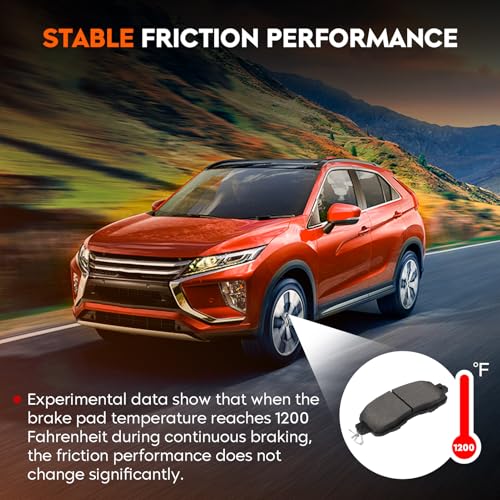 Front Ceramic & Rear Semi-Metallic Brake Pads Set for Nissan Altima 2013-2019 Only 4-Door Models 8PCS
