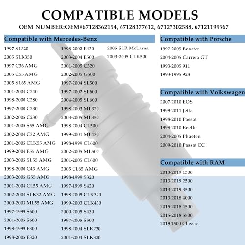 Windshield Washer Pump Replacement OEM#67128362154,67128377612 with Grommet,Windshield Wiper Pump Compatible with Audi BMW Chevrolet Chrysler,Standard Windshield Washer Fluid Pump(for Audi)
