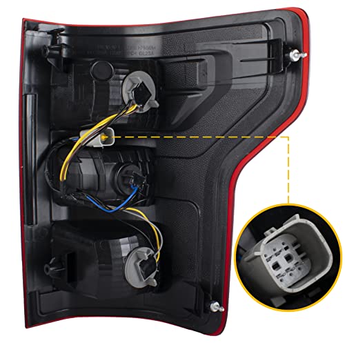 Boine F150 Tail Light Compatible With 2018 2019 2020 Ford F150 F-150 Right Passenger Side Rear Light Brake Lamp - Bulb and Harness Included Replace JL3Z13404H