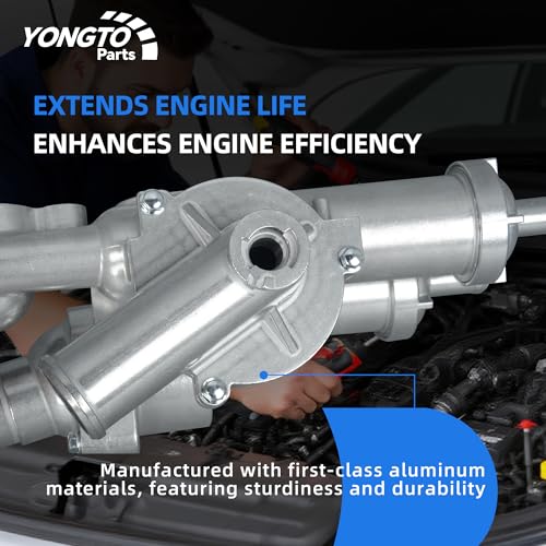Yongtoparts 902-319 Aluminium Engine Coolant Thermostat Housing Assembly Compatible with Chrysler 200, Sebring, Dodge Journey Avenger Caliber, Jeep Compass Patriot 2.4L Replace OE 68003582AB 4884873AA
