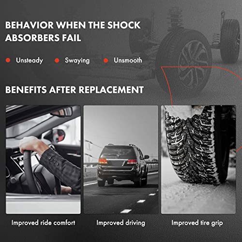 A-Premium Front and Rear Shock Absorbers Struts Compatible with Ford Ranger 1998-2011 & Mazda B3000 1998-2007, B4000 1998-2009 - [4WD or RWD with Torsion Bar Front Suspension]