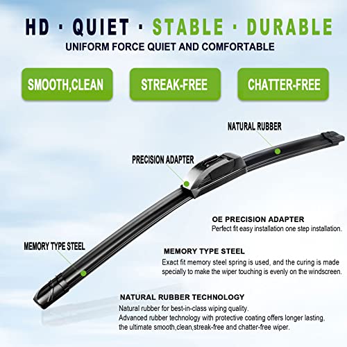 OEM QUALITY 24" +19" PARRATI Premium All-Season Windshield Wiper Blades (Set of 2)