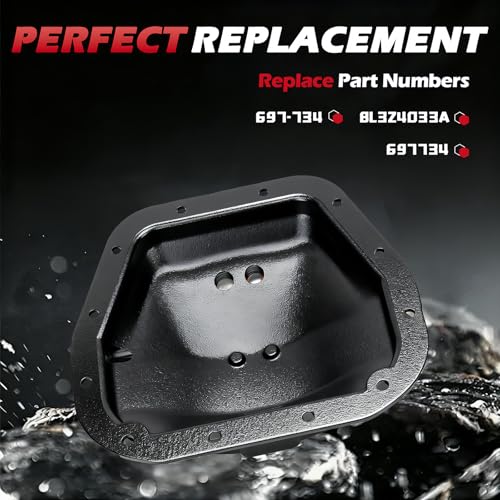 697-734 9.75" Rear Differential Cover with Gasket and 12*Screw Compatible with Ford F150 E150 Expedition Transit-150 Lincoln Mark LT,Navigator | 9.75" Ring Gear
