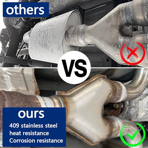 LCGP Stainless Steel Y Pipe 3 Inch ID Single to 2.5 Inch ID Dual Stamped Exhaust Adapter Connector