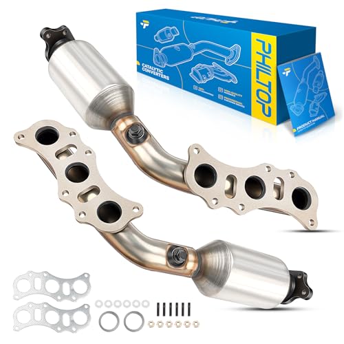 PHILTOP Exhaust Manifold Catalytic Converter Kit Compatible with Toyota 2005-2011 Tacoma 4.0L, 2003-2009 4Runner 4.0L, 2007-2009 FJ Cruiser, 2005-2006 Tundra 4.0L OE# 1715031011 (EPA Compliant)