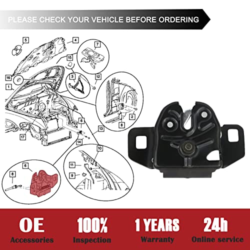 TQPONLY Hood Latch Lock Assembly, Compatible with Dodge Ram 1500 2500 3500 Dakota Durango Replaces 55255451AC