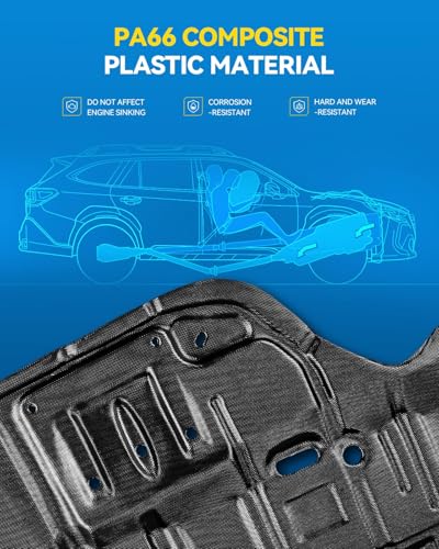 PHILTOP FO1228121 Front Lower Engine Splash Shield Under Car Shield Cover Engine Case Guards Compatible with 2012-2018 Ford Focus 2.0L, 2013-2018 Focus 2.0T